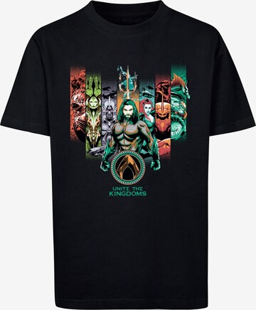 ABSOLUTE CULT Shirt 'Aquaman - Unite The Kingdoms' in Zwart: voorkant