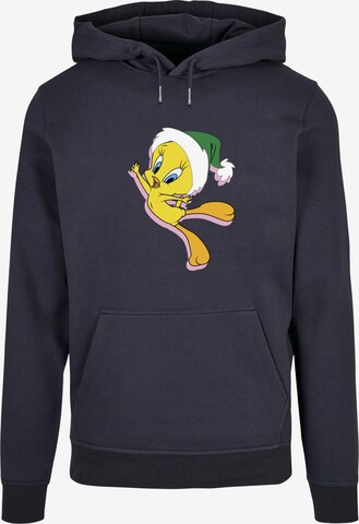 ABSOLUTE CULT Sweatshirt 'Looney Tunes - Tweety Christmas Hat' in Blauw: voorkant