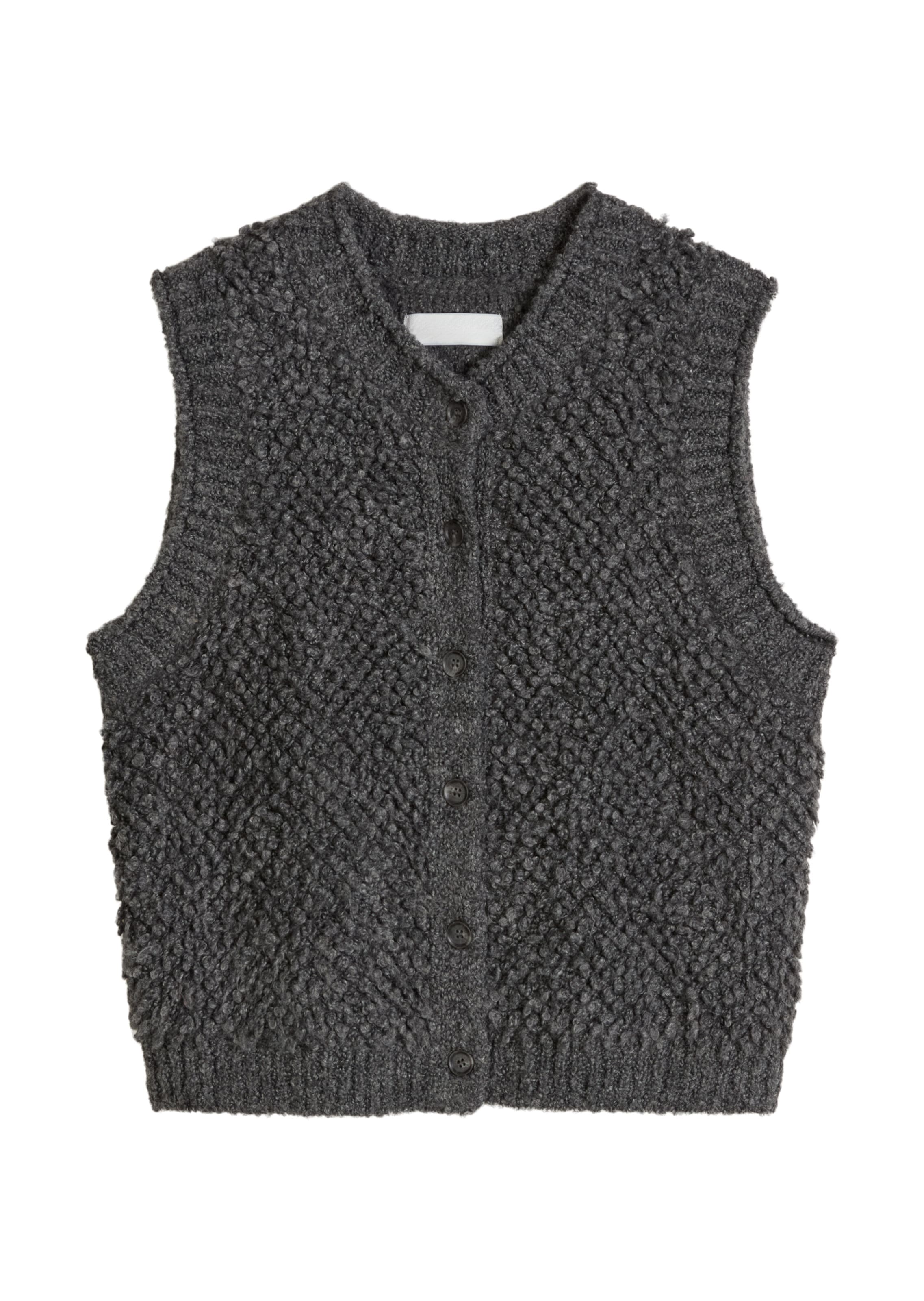 Marc O'Polo DENIM Gebreide bodywarmer in Grijs: voorkant