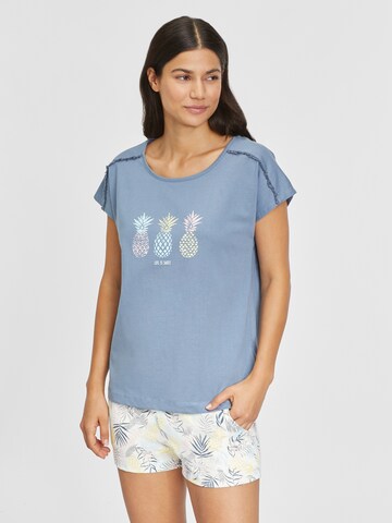 VIVANCE Korte pyjama 'Pineapple' in Blauw: voorkant