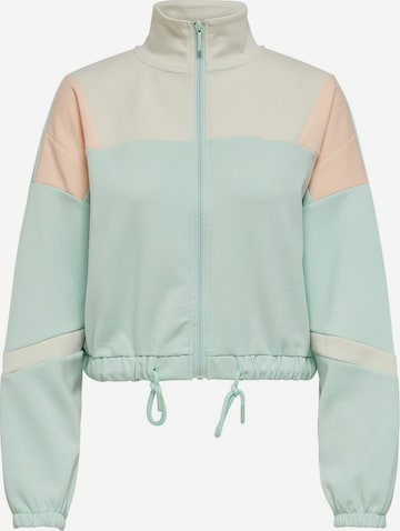 ONLY Zip-Up Hoodie in Green: front