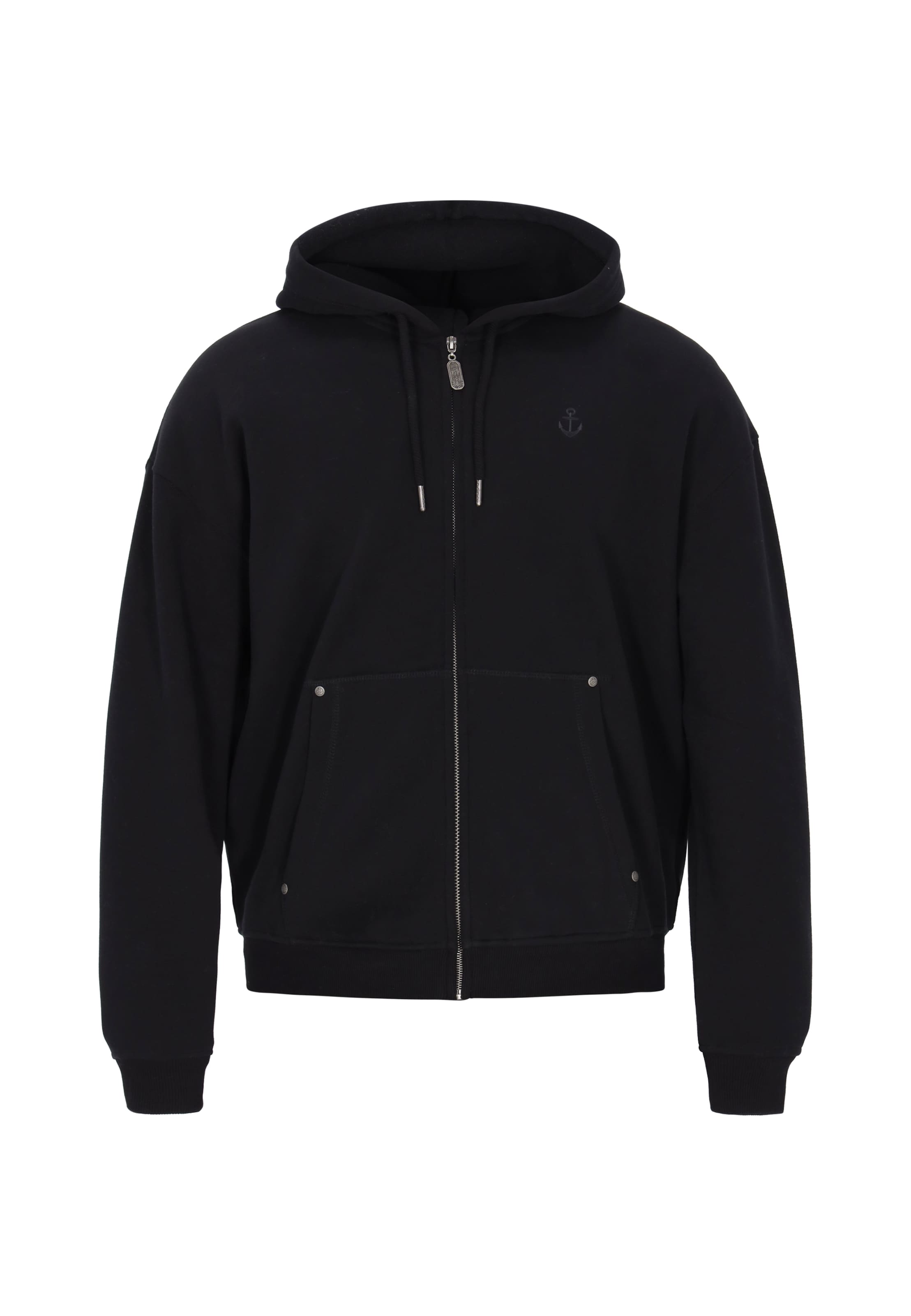 DreiMaster Vintage Sweatvest in Zwart: voorkant