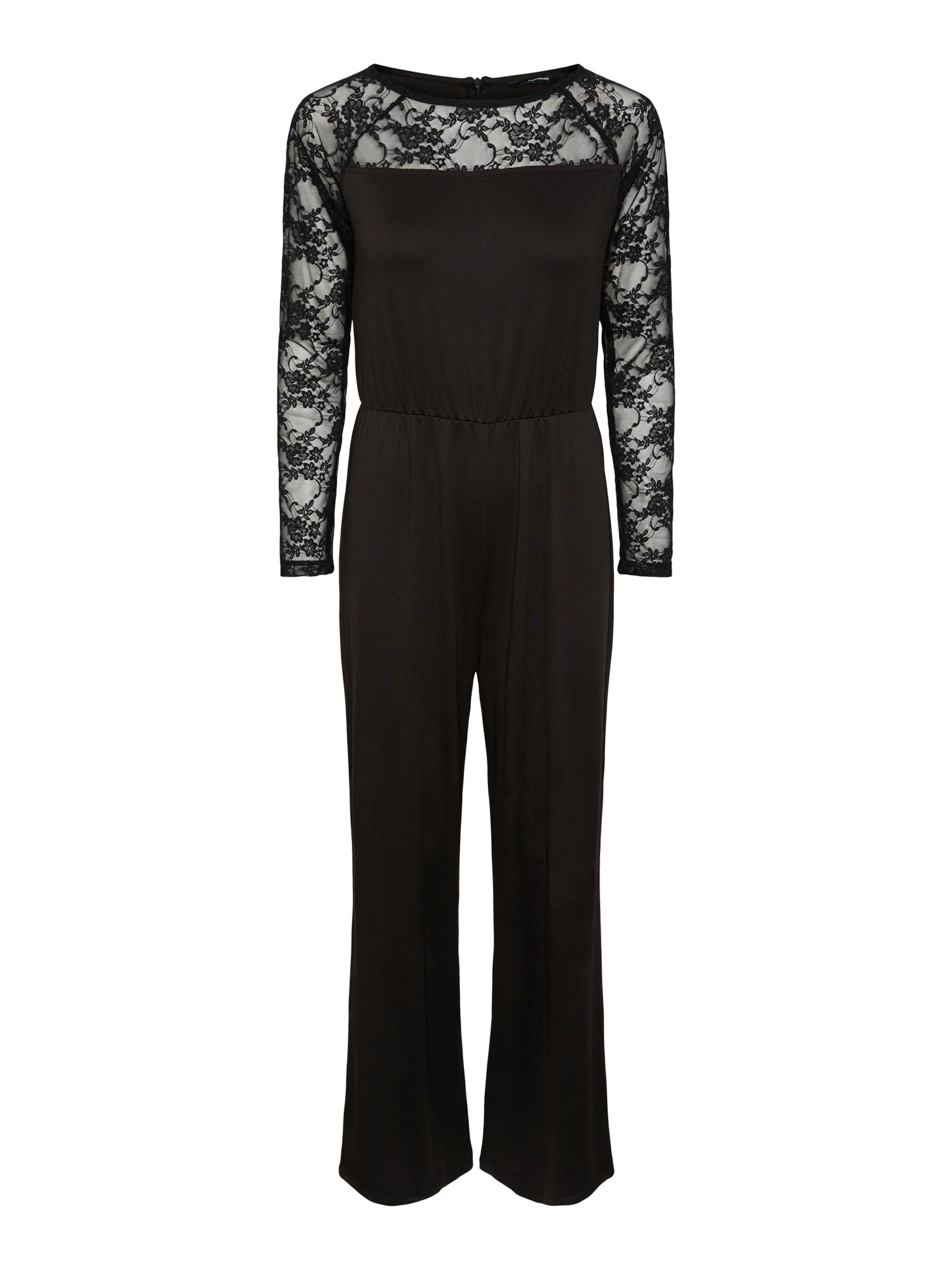 PIECES Overal 'JANET' – černá: přední strana