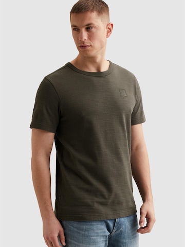 PME Legend T-shirt 'T-shirt with jacquard stripe pattern' i grön