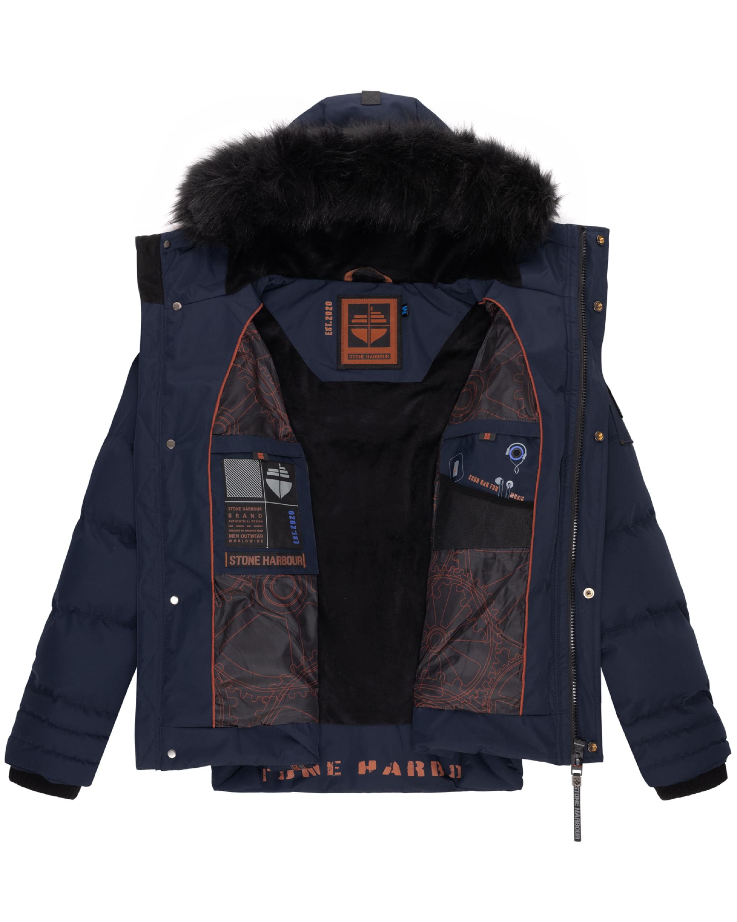 STONE HARBOUR - Chaqueta de invierno 'Romaan' en azul