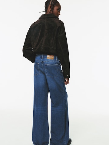 Wide leg Jeans de la Pull&Bear pe albastru