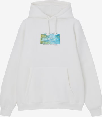 Pull&Bear Sweatshirt in White: front