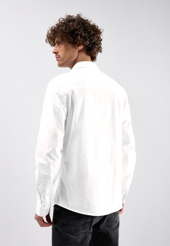 Street One MEN Regular Fit Slim Fit Popeline Hemd in Weiß