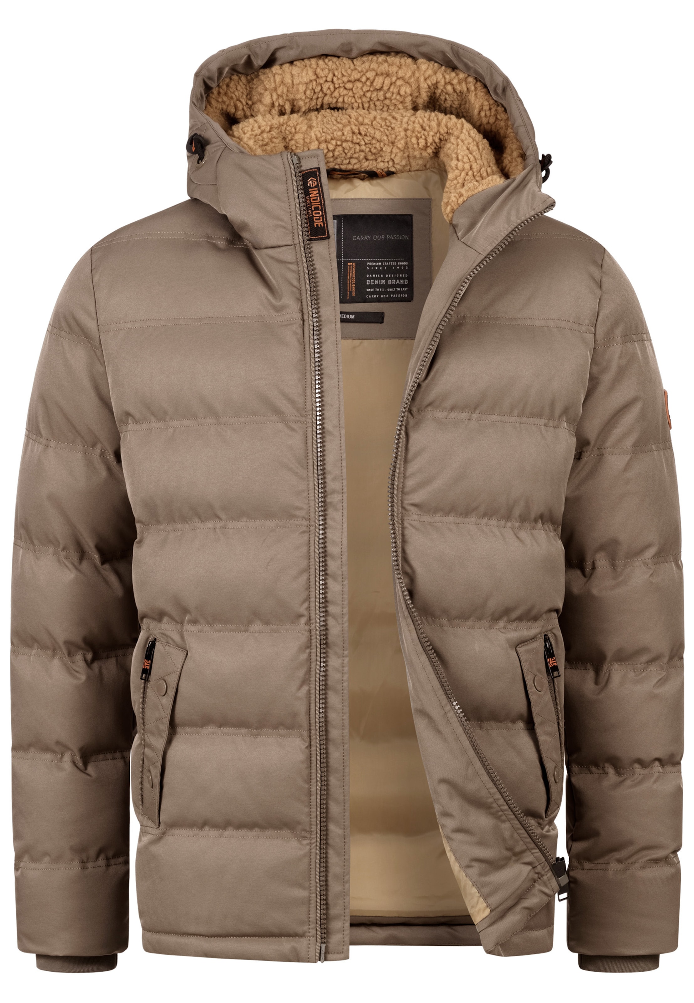 INDICODE JEANS Winterjas ' Nemos ' in Bruin: voorkant