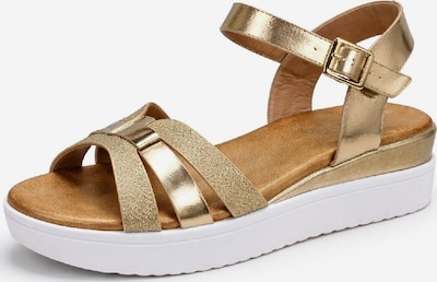 Pogolino Riemensandale 'Damen Sandalen Plateau Riemchen Glitzer Keilabsatz Sandaletten BL6622' in gold, Produktansicht
