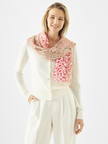 CODELLO Schal mit Leo- und Schlangenmuster in Pink: Vorderseite