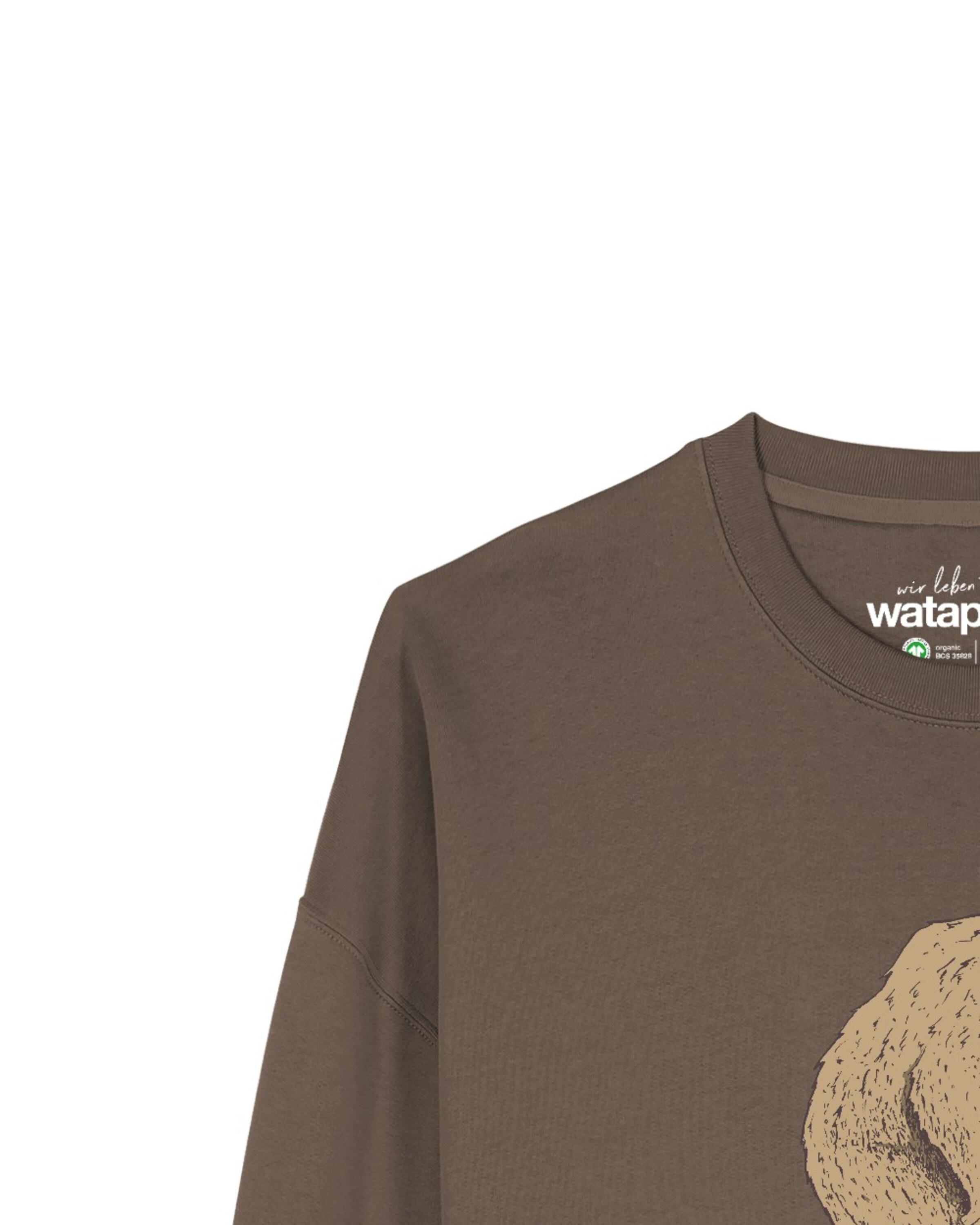 Watapparel Sweatshirt 'Fahrradbär' in Bruin