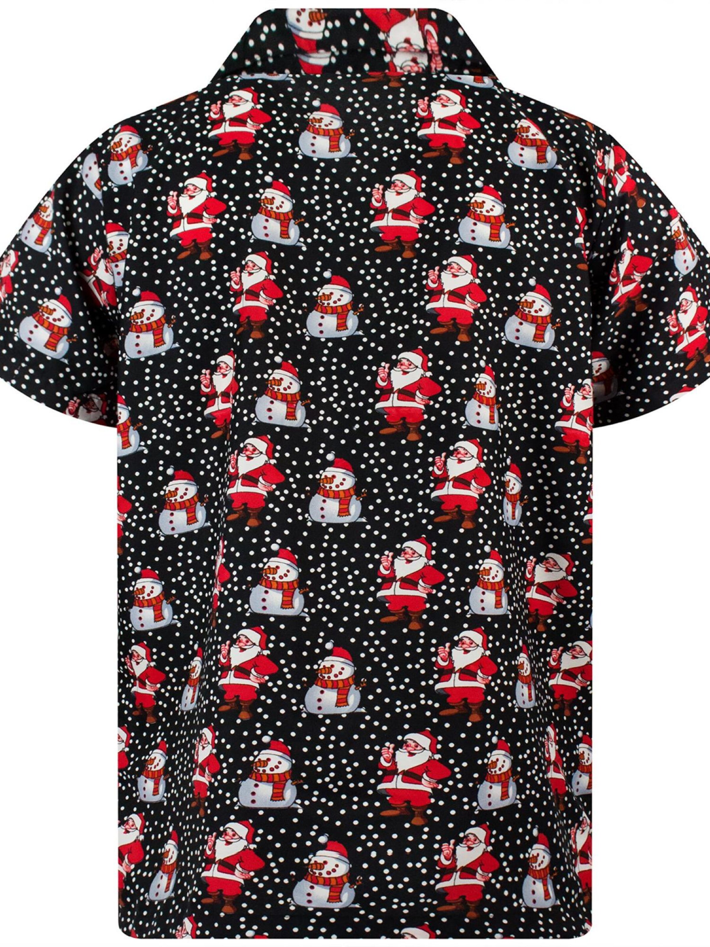 King Kameha Regular Fit Hemd 'Christmas Santa Likes'‌‌‌‌‌‌ in Schwarz