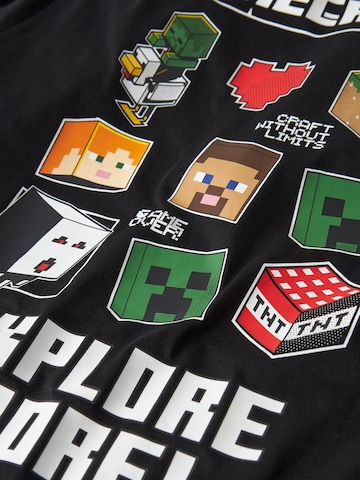 NAME IT Shirt 'Minecraft' in Black