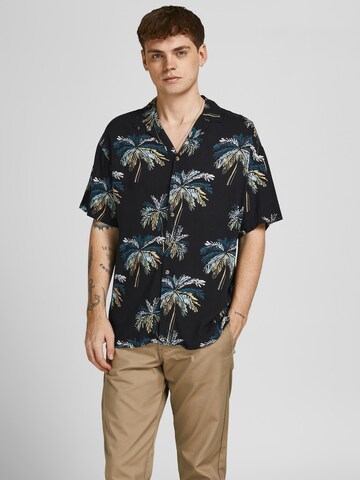 JACK & JONES Comfort Fit Skjorte 'Malibu' i svart: forside