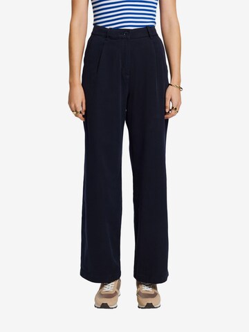 Wide Leg Pantalon à pince ESPRIT en bleu : devant