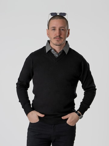 PANTONECLO Pullover 'Pantoneclo Men’s Mock Sweater' i sort: forside