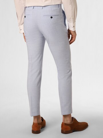 Coupe slim Pantalon à plis 'Hoxdon' Finshley & Harding London en bleu