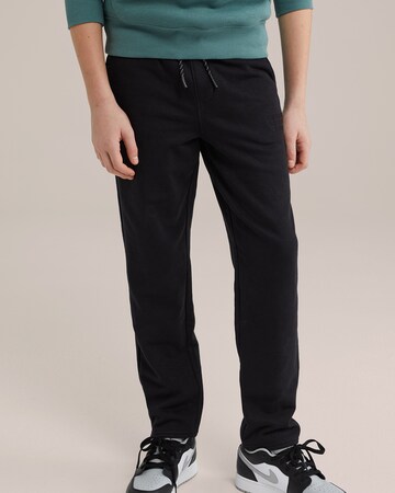 Largi Pantaloni de la WE Fashion pe negru: față