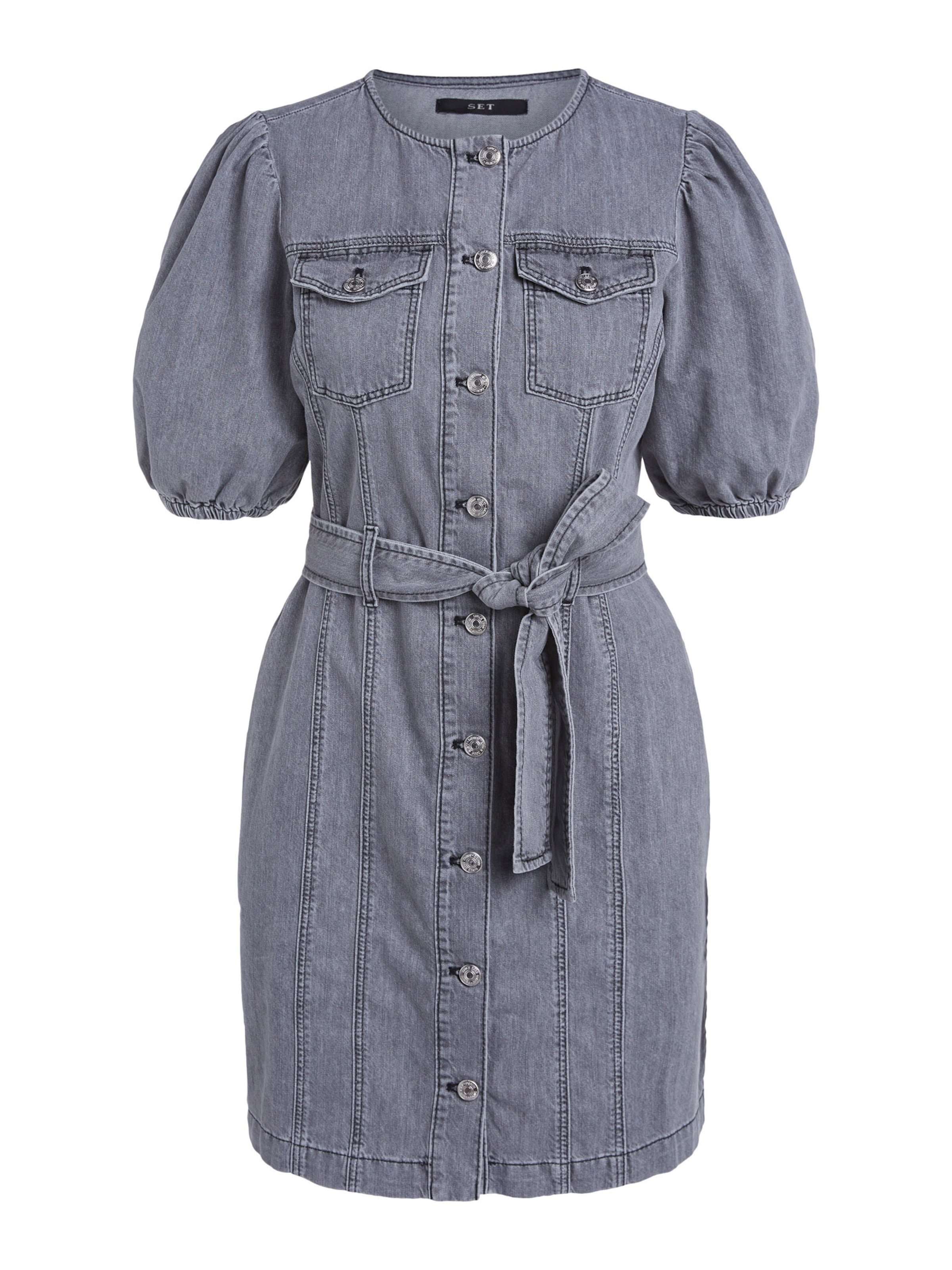 SET Shirt Dress in Grey: front