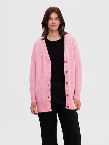 SELECTED FEMME Knit Cardigan 'Maline' in Pink