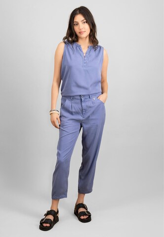 FYNCH-HATTON Tapered Bandplooibroek in Blauw
