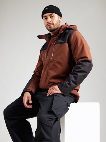 JACK WOLFSKIN Μπουφάν πεζοπορίας 'JASPER' σε καφέ: μπροστά