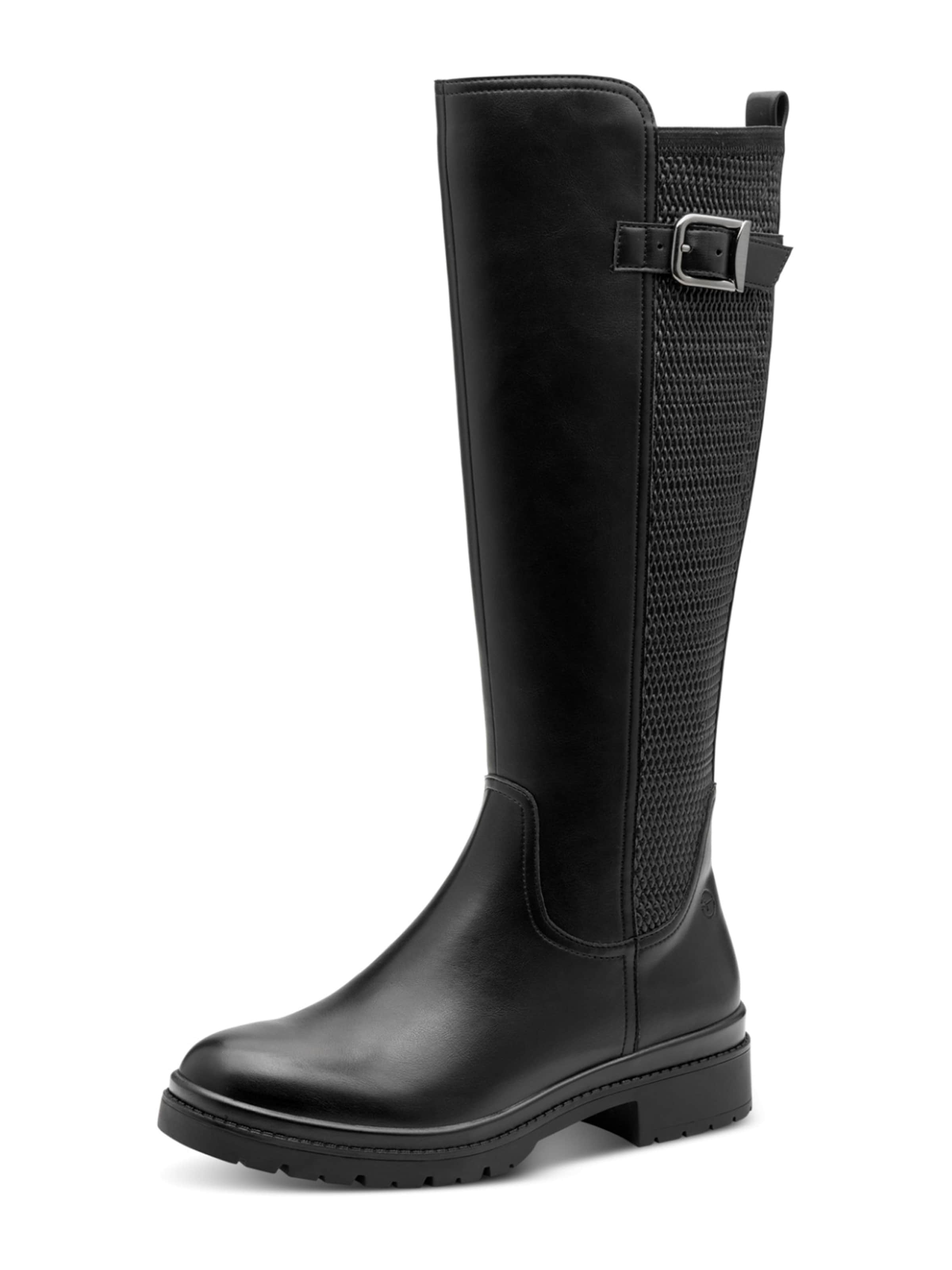 Bottes Tamaris en noir : devant