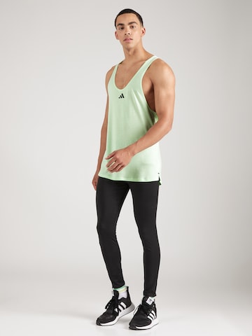 ADIDAS PERFORMANCE Funkčné tričko 'Workout Stringer' - Zelená