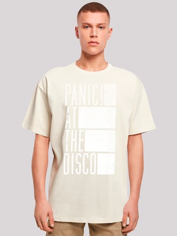 F4NT4STIC Shirt 'Panic At The Disco Block Text' in Beige: voorkant