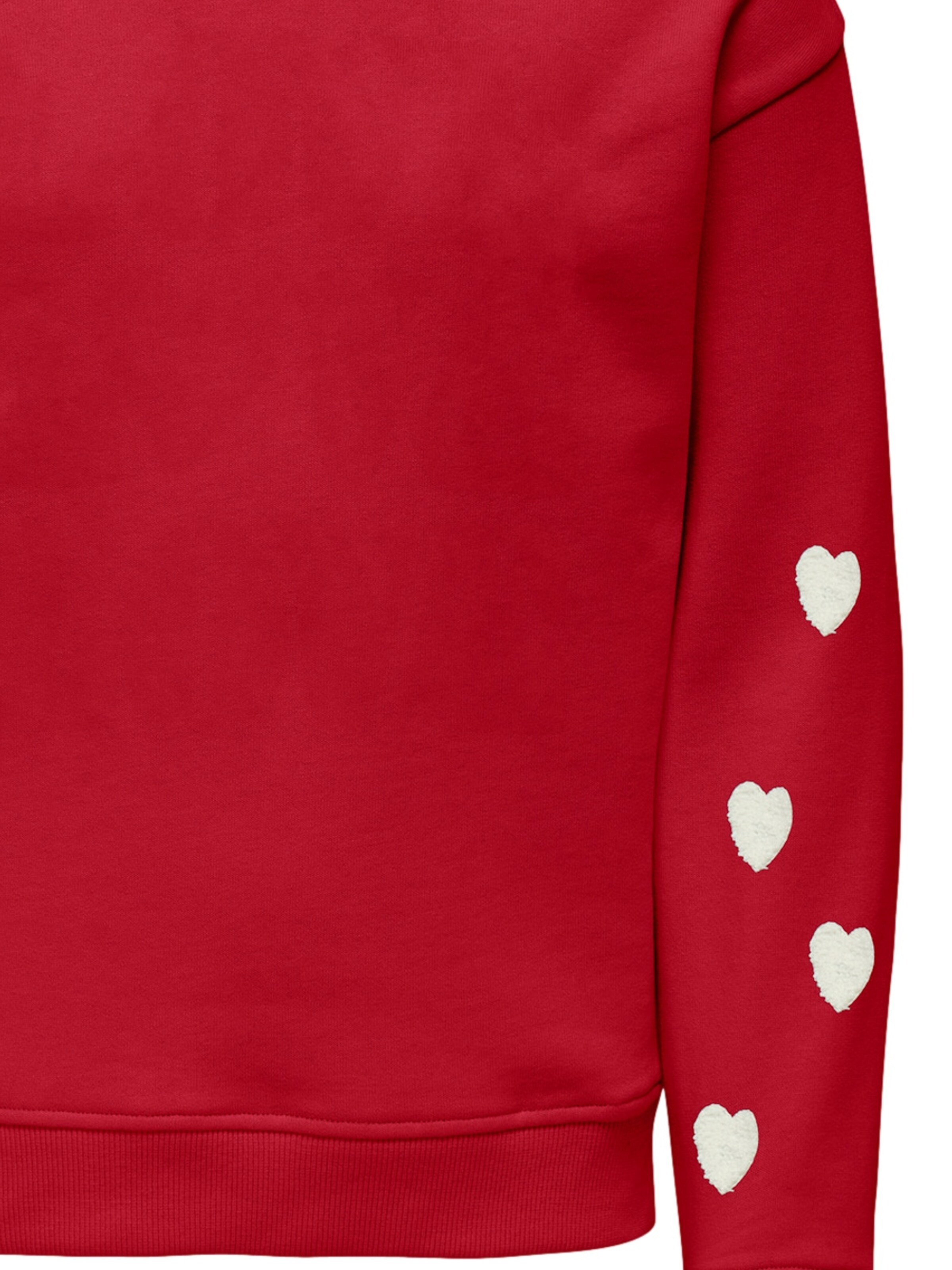 ONLY GIRLS Sweater 'Marisa Teddy Heart' in Red