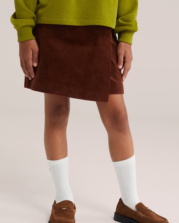 WE Fashion Sukně – hnědá: přední strana