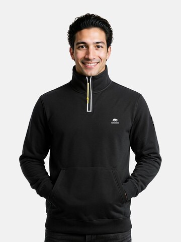 FORSBERG Sweatshirt 'Half Zip Sweatshirt' in Schwarz
