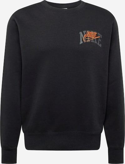 Nike Sportswear Sportisks džemperis 'CLUB BB ARCH GX', krāsa - pelēks / oranžs / melns, Preces skats