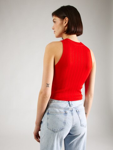 Calvin Klein Jeans - Top de punto en rojo