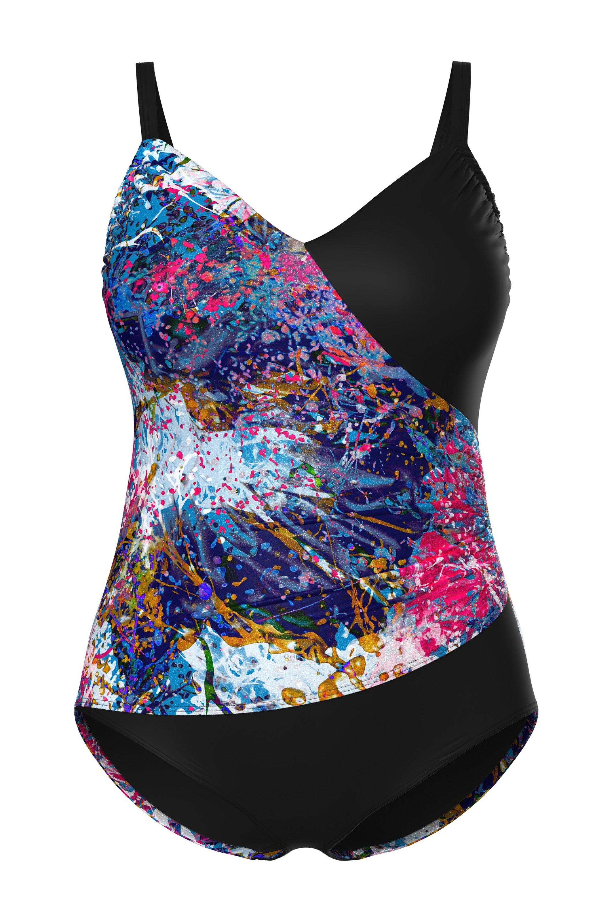 Ulla Popken Bustier Badeanzug in Mischfarben: Vorderseite