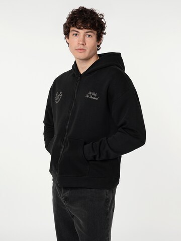 Sublevel Sweatjacke in Schwarz: Vorderseite