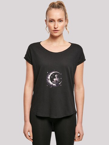 F4NT4STIC Shirt 'Gothic Valentinstag Skelett Mond' in Zwart: voorkant