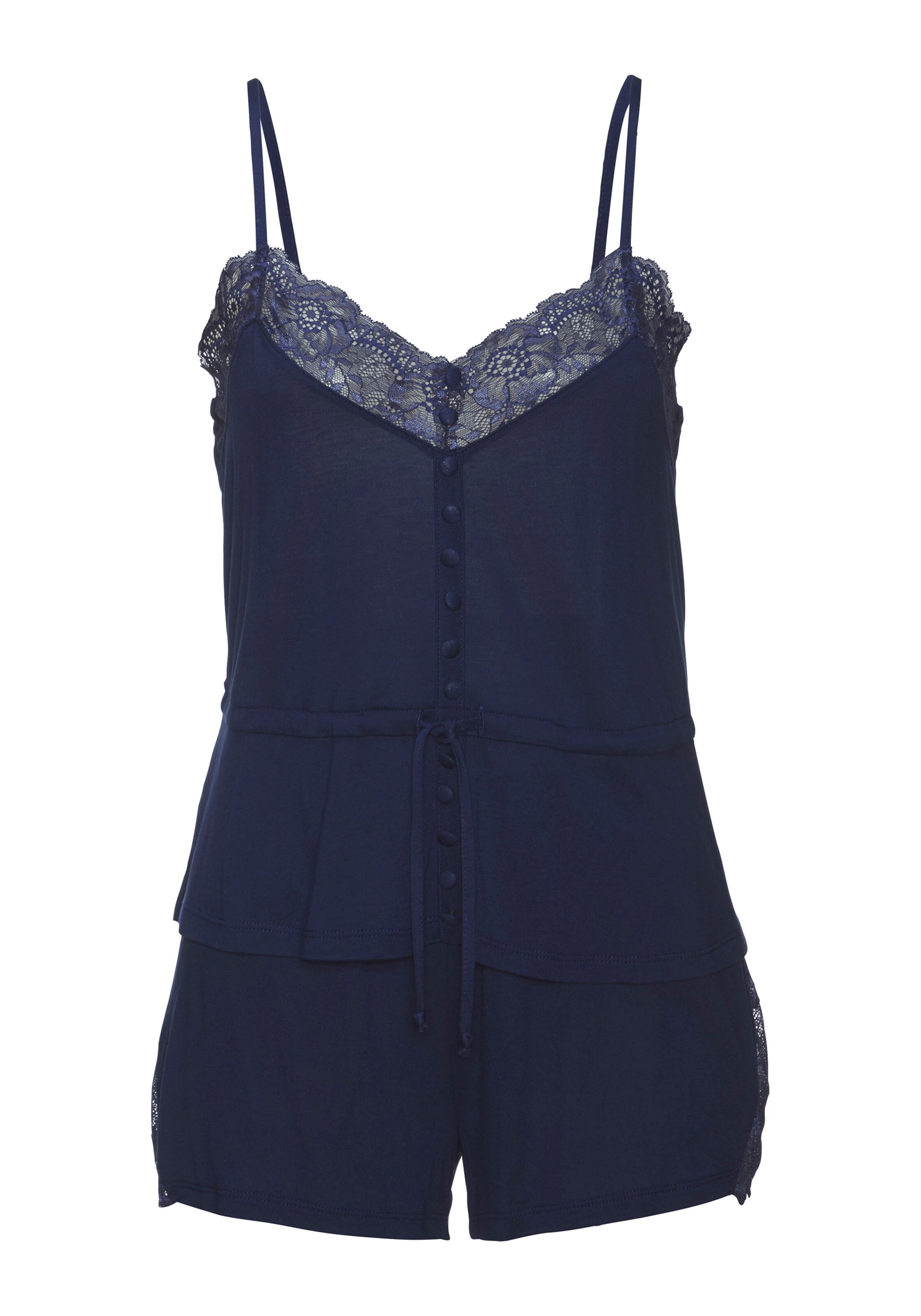 LASCANA Short Pajama Set in Blue: front