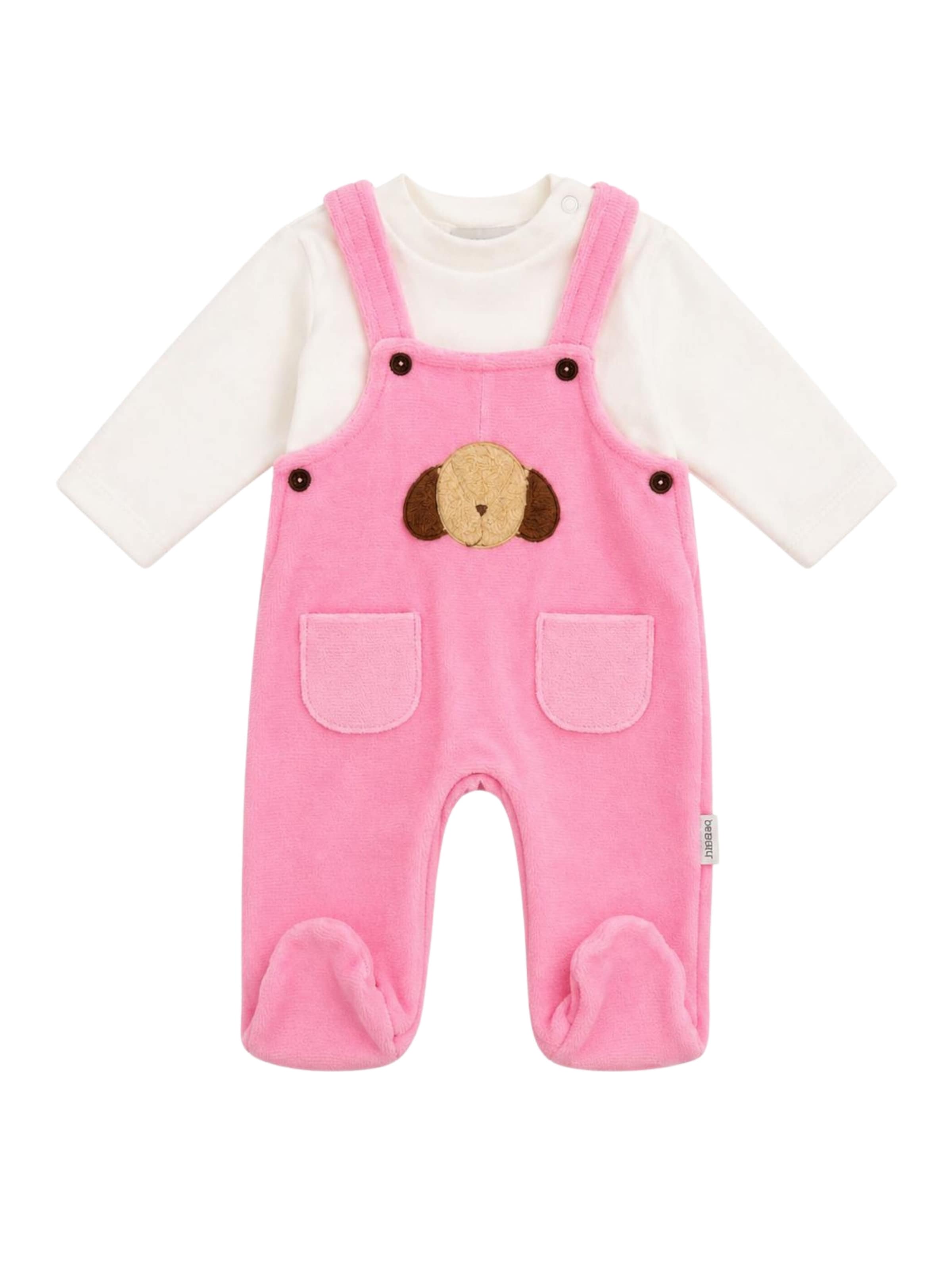 Bumber Romper/Bodysuit in Pink: front