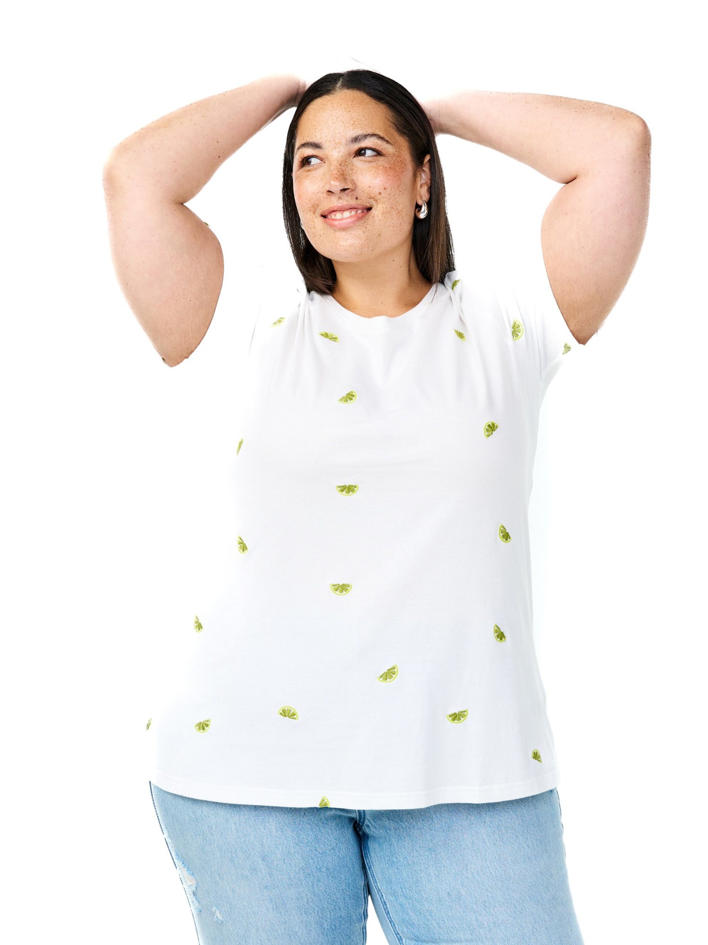 Maglietta 'VELIN' di Zizzi in bianco: frontale