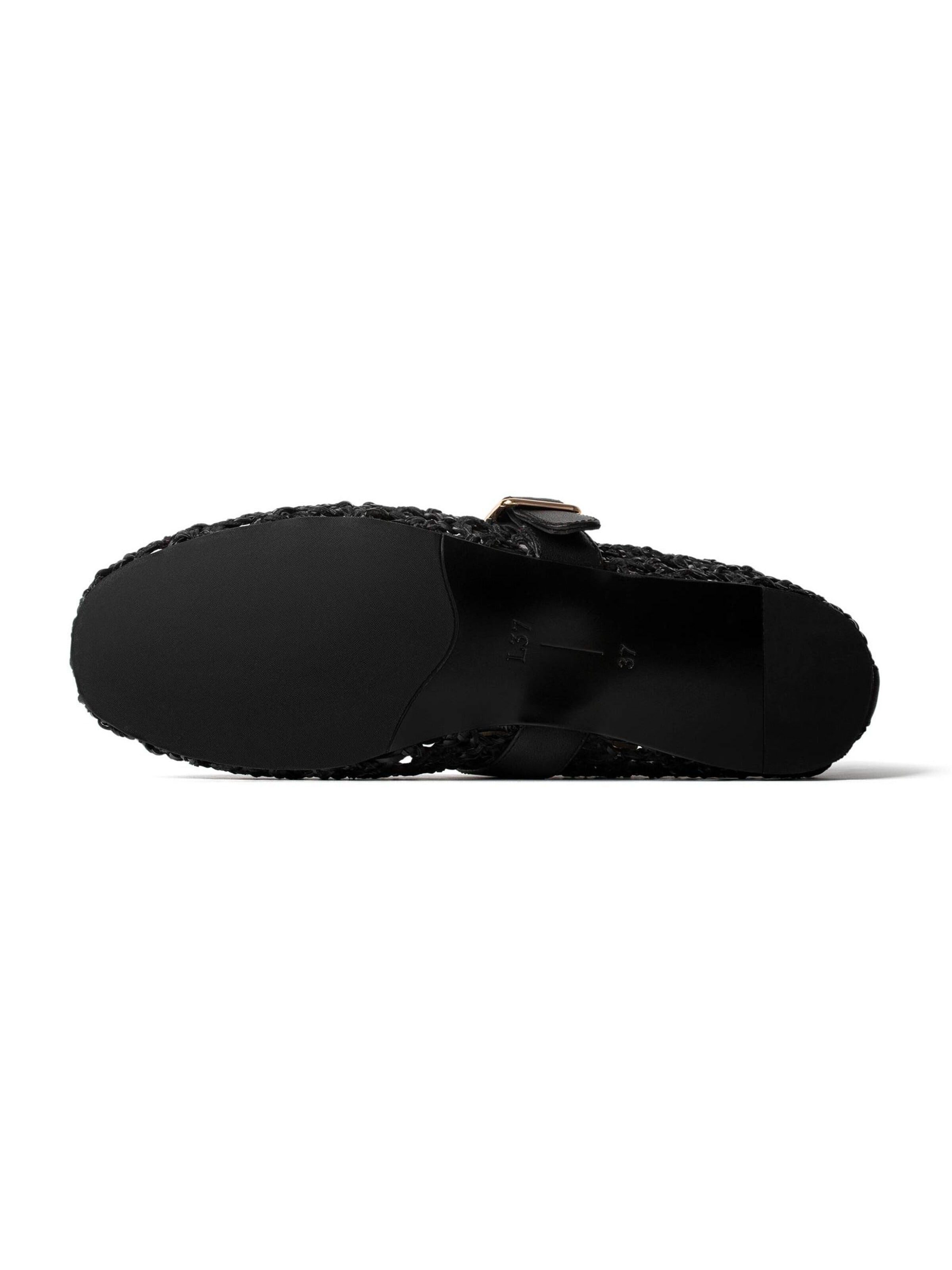 L37 HANDMADE SHOES - Sabrina com tiras 'FOREVER ON A SUNDAY' em preto
