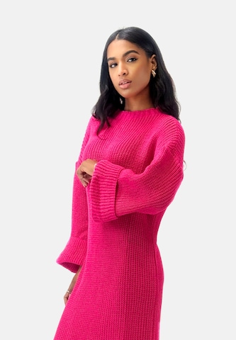 Elara Gebreide jurk in Roze