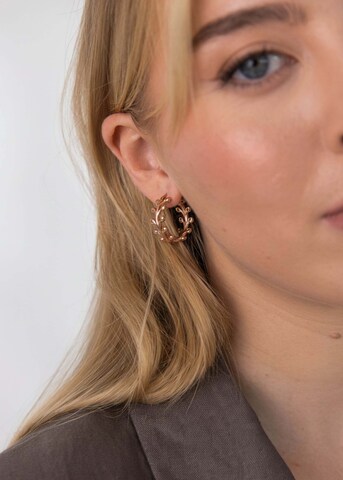 Boucles d'oreilles 'Tiny Leaf' PURELEI en or : devant