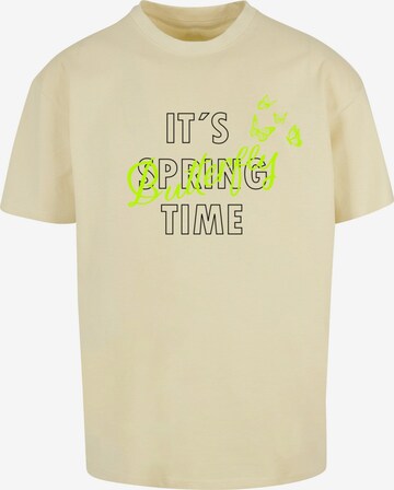 Merchcode Shirt 'Its Spring Time' in Geel: voorkant