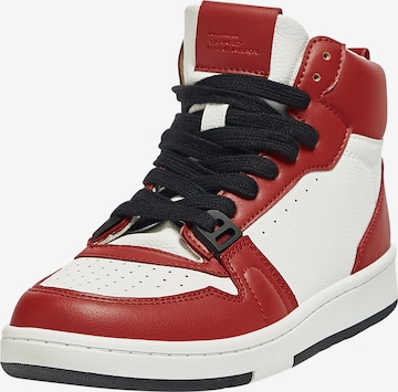 Pull&Bear High-Top Sneakers in Red: front