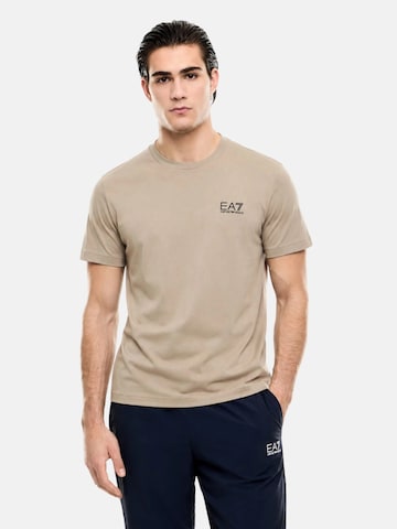 EA7 Emporio Armani T-shirt 'JERSEY T-SHIRT' i beige: framsida