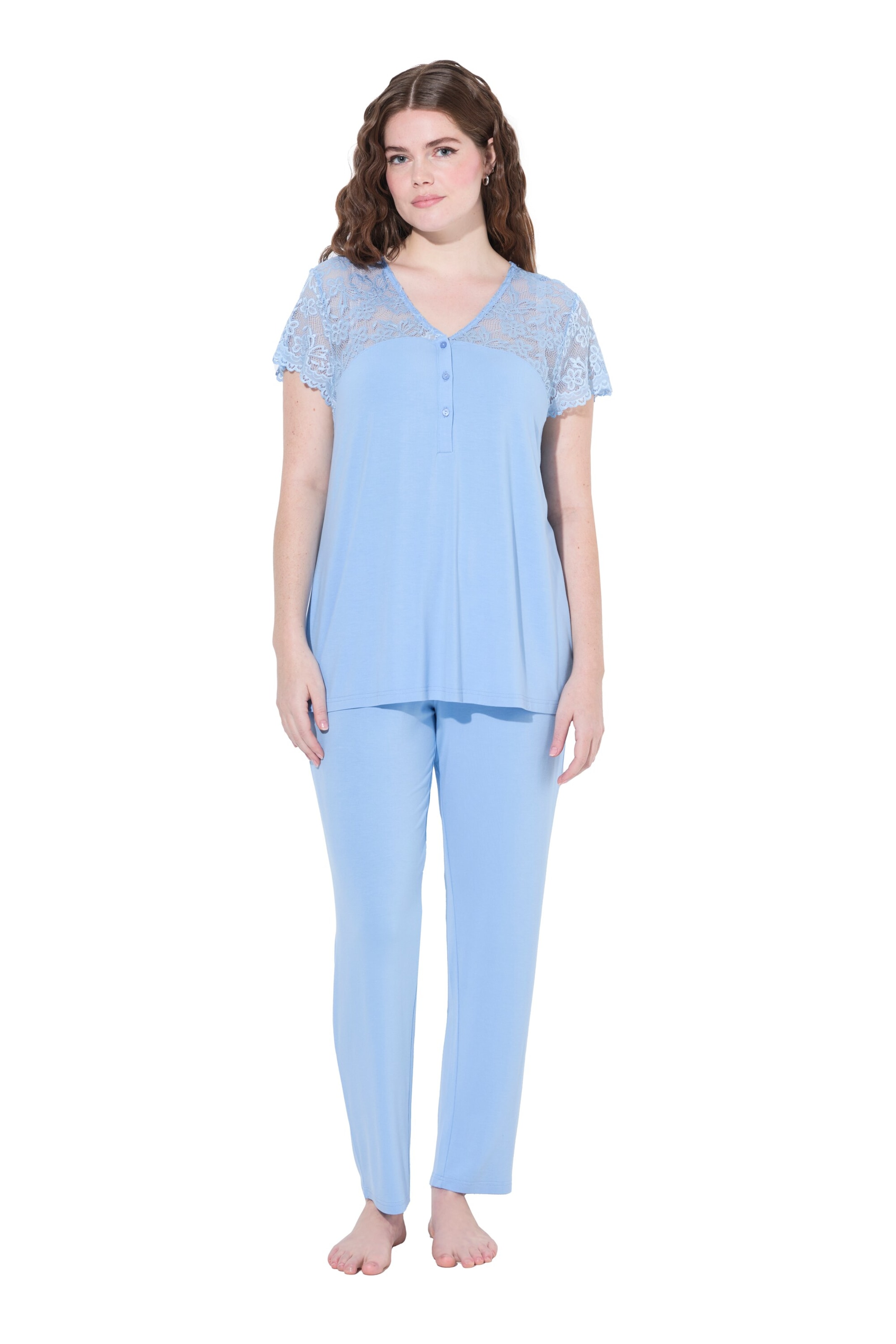 Ulla Popken Pajama in Blue: front