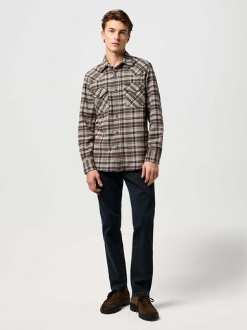 WRANGLER Regular fit Button Up Shirt 'Western Shirt' in Beige