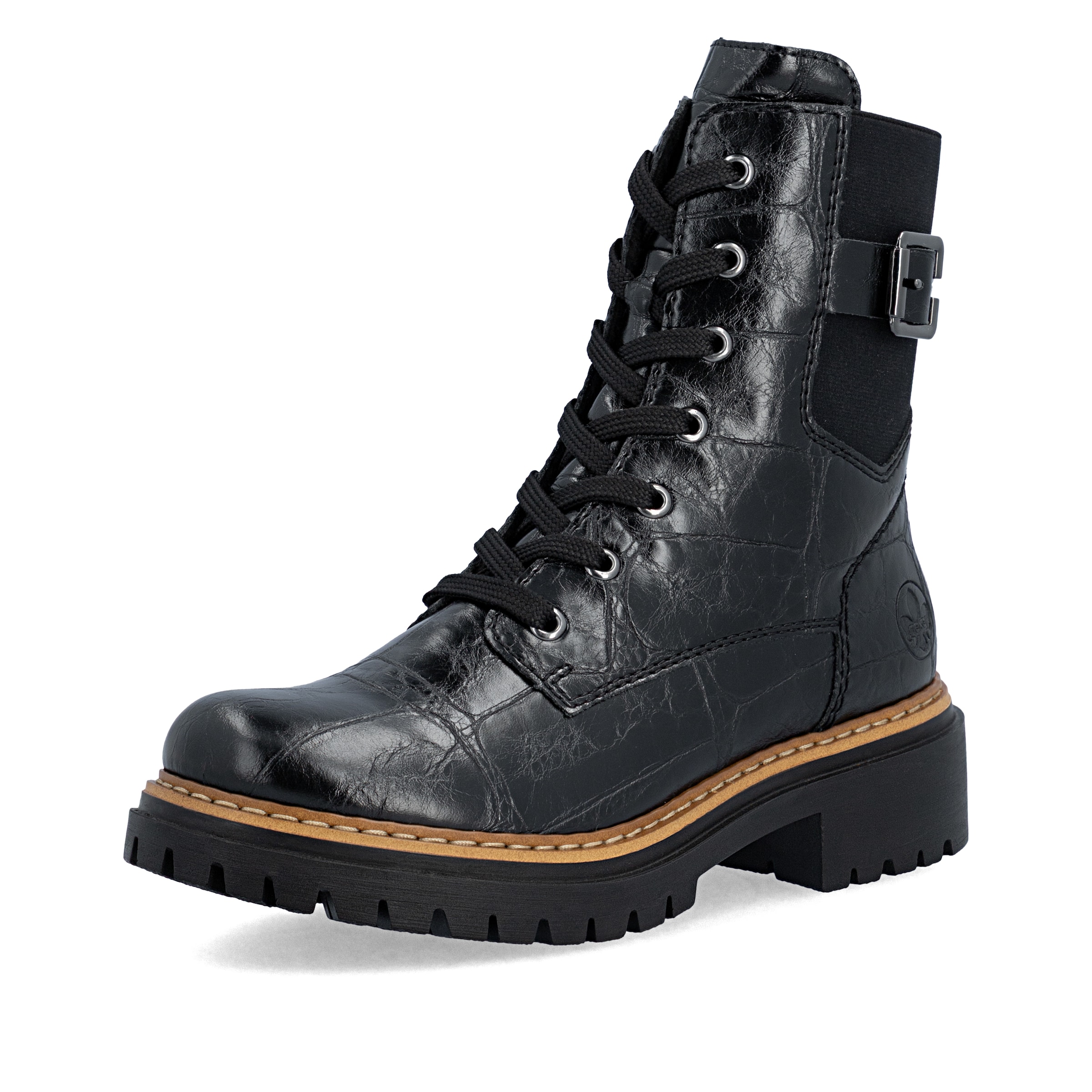 Bottes à lacets Rieker en noir : devant